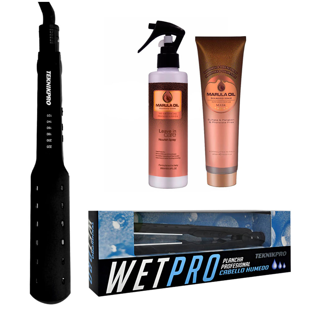 Combo con Plancha Wet Pro + Tratamientos Capilares Morocco